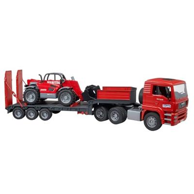 bruder MAN TGA dieplader met Manitou MLT633 verreiker modelvoertuig
