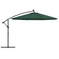 VidaXL Zweefparasol met led-verlichting en metalen paal 350 cm groen - thumbnail