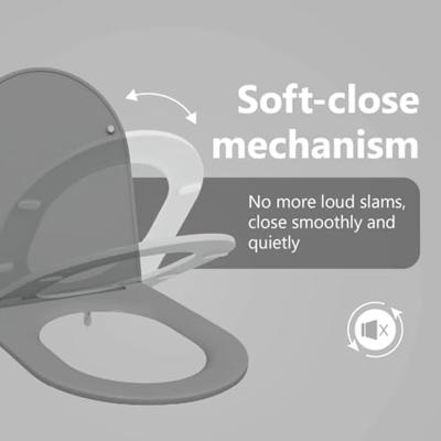 VidaXL Toiletzitting grijs 47 x 36 x 3,4 cm duroplast