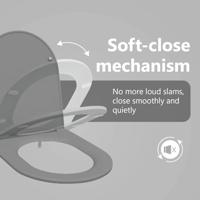 VidaXL Toiletzitting grijs 47 x 36 x 3,4 cm duroplast - thumbnail