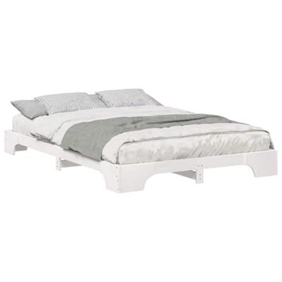 Bedframe met opslag Wit 140 x 210 cm Hout Bedframe met opslag Wit 140 x 210 cm Hout