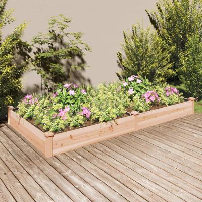 VidaXL Plantenbak verhoogd met voering 240x120x25 cm massief vurenhout