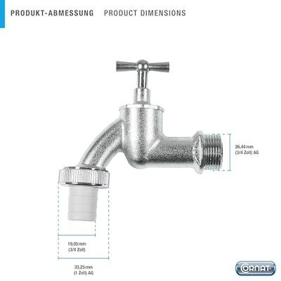 Cornat Messing Aftapkraan 3/4 Chroom-Mat - FLOR92595
