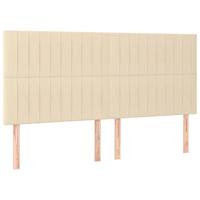 Boxspring met matras stof crèmekleurig 200x200 cm - thumbnail