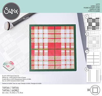 Sizzix • layered stencils tartan 4stuks