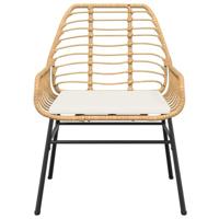 5-delige Tuinset met kussens poly rattan glas bruin - thumbnail