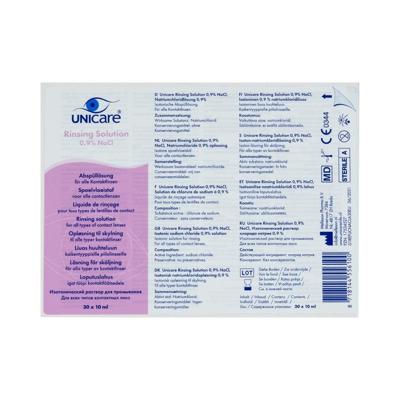 Unicare Rinsing Solution Lenzenvloeistof 0,9% NaCI Unicare Rinsing Solution Lenzenvloeistof 0,9% NaCI