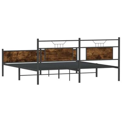 Bedframe zonder matras metaal gerookt eikenkleurig 160x200 cm
