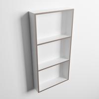 MONDIAZ EASY Nis 59,5x29,5cm in solid surface kleur Smoke | Talc. 3 vakken geschikt voor in- of opbouw - thumbnail