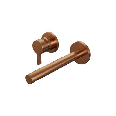 Brauer Copper Edition Inbouw Wastafelmengkraan met Rechte Uitloop en Rozetten Model E2 Koper Geborsteld PVD