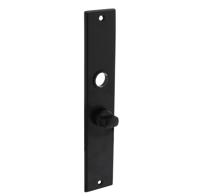 Intersteel Langschild renovatie rechthoekig met toilet-/badkamersluiting 57/5mm - mat zwart - thumbnail