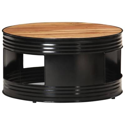 VidaXL Salontafel 68x68x36 cm massief acaciahout zwart