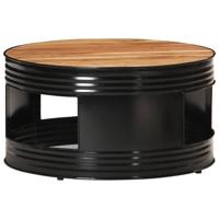 VidaXL Salontafel 68x68x36 cm massief acaciahout zwart - thumbnail