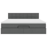 Bed poef met matras en LED's 180x200 cm stof donkergrijs - thumbnail