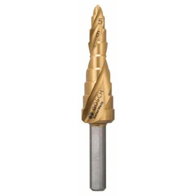Bosch Accessories 2608597525 2608597525 HSS Getrapte boor Gezamenlijke lengte 66.5 mm TiN 3 vlakken schacht 1 stuk(s) Bosch Accessories 2608597525 2608597525 HSS Getrapte boor Gezamenlijke lengte 66.5 mm TiN 3 vlakken schacht 1 stuk(s)