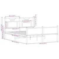 Bedframe zonder matras bewerkt hout bruin eikenkleur 140x200 cm - thumbnail