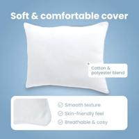 VidaXL Hoofdkussen met kussen wit katoen en polyester - thumbnail