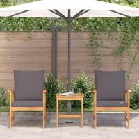 Tuinbankenset met kussen 3 pcs Olie naturel Massief Acaciahout - thumbnail