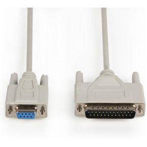 Valueline VLCP52131I20 Seriële Kabel Sub-d 9-pins Female - Sub-d 25-pins Male 2.00 M Ivoor Valueline VLCP52131I20 Seriële Kabel Sub-d 9-pins Female - Sub-d 25-pins Male 2.00 M Ivoor