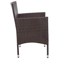 4-delige Loungeset met kussens poly rattan bruin - thumbnail