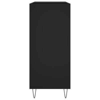 Platenkast 84,5x38x89 cm bewerkt hout zwart - thumbnail