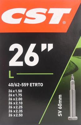 Cst binnenband 26x1,75-1.90-2.30 etrto 47/62-559, ventiel: presta/ frans 60mm