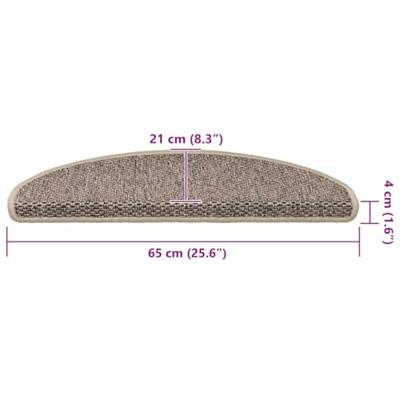 Trapmatten zelfklevend 15 st sisal-look 65x21x4 cm donkerbeige - thumbnail