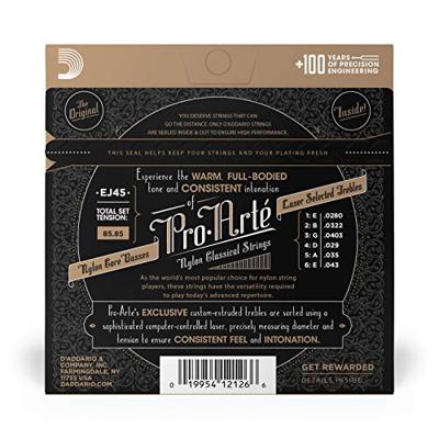 D'Addario EJ45 Pro-Arte Nylon Core snarenset voor klassieke gitaar (normal tension)