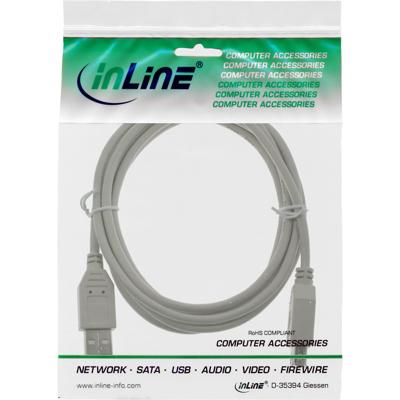 Kabel Inline verlengkabel USB-A 2.0 M-V 3 meter grijs