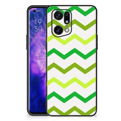 OPPO Find X5 Pro Back Case Zigzag Groen OPPO Find X5 Pro Back Case Zigzag Groen
