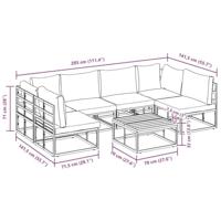 Tuinbankenset met kussen 7 pcs Zwart Aluminium - thumbnail
