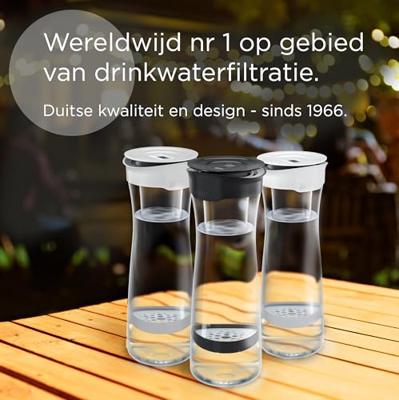 Waterfilterkaraf fresh black