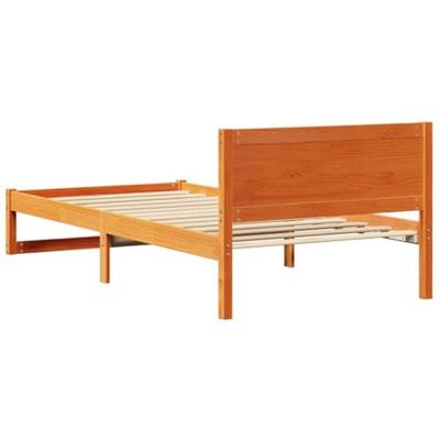 Bedframe met hoofdeinde Wasbruin 75 x 190 cm Massief grenenhout