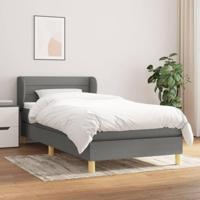 Boxspring met matras stof donkergrijs 90x190 cm - thumbnail