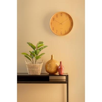Wall Clock Gracil wood ochre yellow