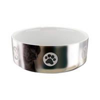 TRIXIE VOERBAK KERAMIEK POOT ZILVER / WIT 800 ML 15 CM 4 ST - thumbnail