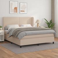 Boxspring met matras kunstleer cappuccinokleurig 180x200 cm - thumbnail