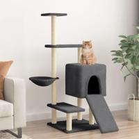 Kattenmeubel met sisal krabpalen 130,5 cm donkergrijs - thumbnail
