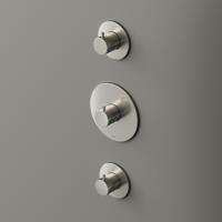 Douchethermostaat Hotbath Buddy Inbouw 2 Stopkranen Geborsteld Nikkel (excl. inbouwdeel) - thumbnail