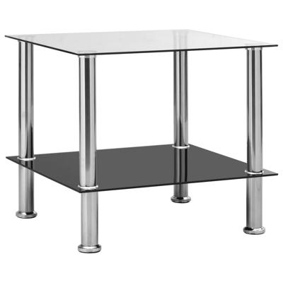 VidaXL Bijzettafel 45x50x45 cm gehard glas transparant VidaXL Bijzettafel 45x50x45 cm gehard glas transparant