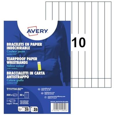 Avery-Zweckform TYVYW-50 Toegangsbandje (l x b) 256 mm x 19 mm kleefstrip 500 stuk(s)