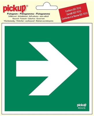 Sticker Richtingspijl 90 - 150x150 mm.