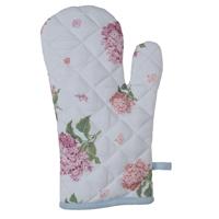Clayre & Eef Ovenwant 18x30 cm Blauw Roze Katoen Hortensia - thumbnail