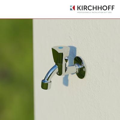 Kirchhoff Messing uitlaatventiel met kaphandgreep, chroom, 1/2"ET x M22 - 986031148