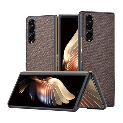 Lunso - Canvas cover hoes - Samsung Galaxy Z Fold3 - Bruin