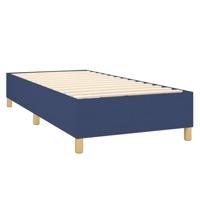 Boxspring met matras stof blauw 90x200 cm - thumbnail