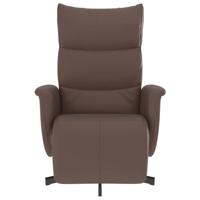 Fauteuil verstelbaar met voetensteun kunstleer bruin - thumbnail