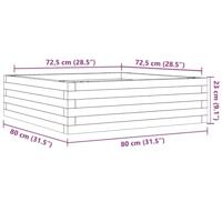 Plantenbak 80x80x23 cm massief grenenhout wit - thumbnail