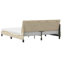 Bed met matras "Hanko" stof crèmekleurig 180x200 cm - thumbnail