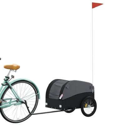 VidaXL Fietstrailer 30 kg ijzer zwart - thumbnail